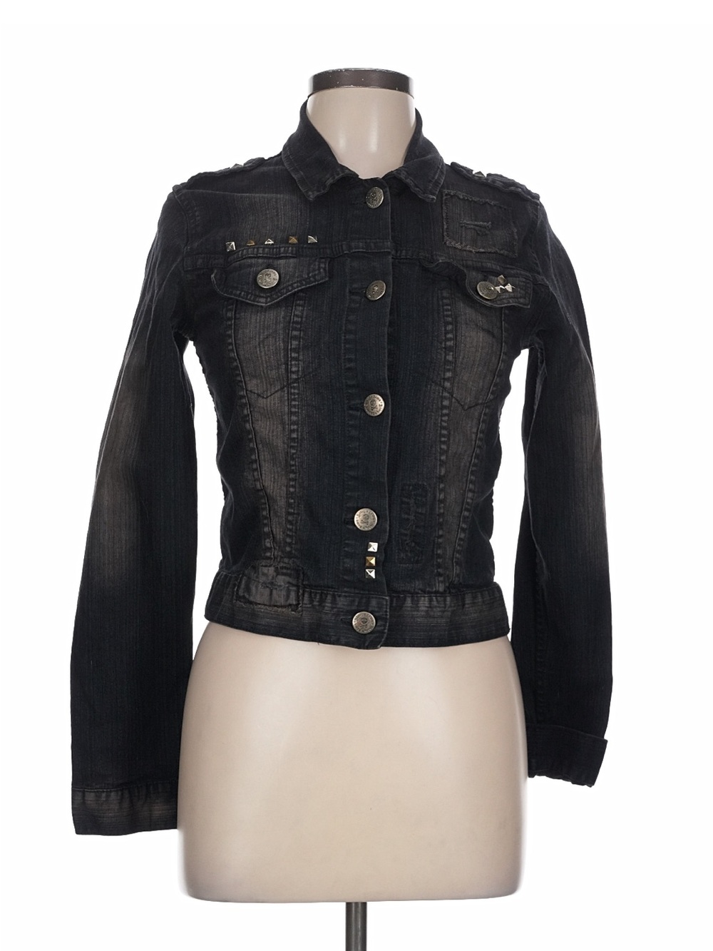 AVRIL LAVIGNE Abbey Dawn Women Jacket Large Blue Denim Detroit Crop Studded